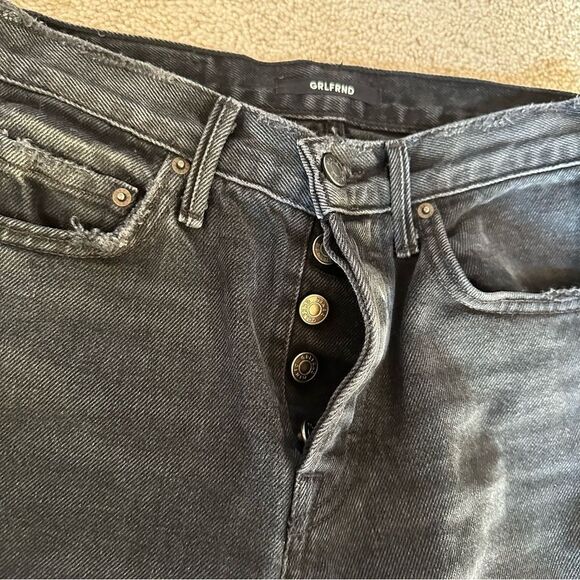 GRLFRND Karolina 100% cotton black jeans frayed hem - Picture 10 of 13